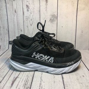Hoka One One Bondi 7 Womens Size 7 Black Athletic Running Shoes